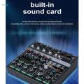 6 Channel Mixer Professional 256 Reverb Effect Audio Mixer Sound Board System for Computer.