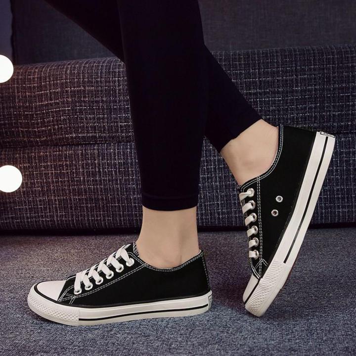 Black Canvas Shoes for Female Students Korean Style Velvet Shoes Winter  Warm Cotton-Padded Shoes for Junior High School Students Flat Non-Slip