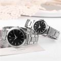 Couple Wristwatches Lover Quartz Watch Unisex Diamond Stainless Steel Luxury Silver Mesh Strap Fashion Women Men. 