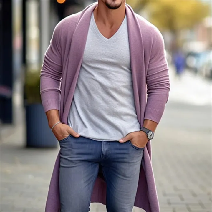 2024%20Autumn%20Men's%20Knitted%20Cardigan%20Casual%20Long%20Sweaters%20Male%20Long%20Sleeve%20Outerwear%20Solid%20Color%20Loose%20Streetwear%20Knit%20Jacket%20-%20Image%202
