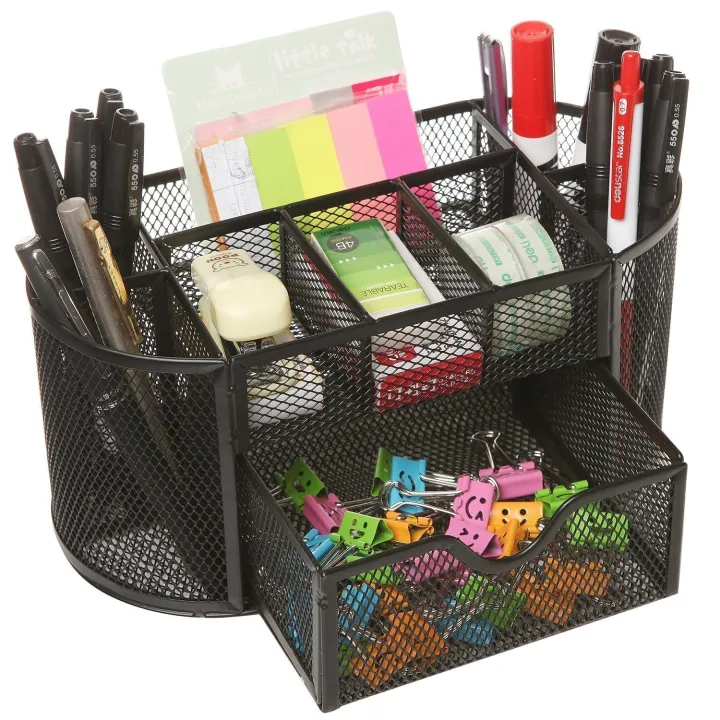 Black%20Metal%20Mesh%20Desk%20Organizer%20Pen%20Stand%20with%20Drawe%20-%20Image%207