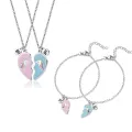 Valentine's Day Jewelry Gift Best Friend Friendship Sister Bestie Bff Broken Heart Bracelet Necklace Jewelry for Women Men. 