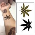 Waterproof Temporary Tattoo Sticker black Clover Maple leaf tattoo flash tatoo Water Transfer tatto for Woman Man. 
