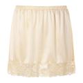 Womens Girls Ice Silk Half Slips Underskirt Basic Soft Lace Trim Petticoat Underdress Intimates Safety Long Skirt Underwear.