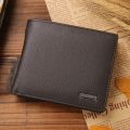 Genuine Leather Men Wallets Premium Product Real Cowhide Wallets For Man Short Black Walet Portefeuille Homme. 