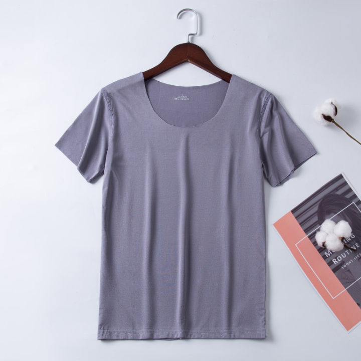 Women%20Casual%20Short%20Sleeve%20T-shirts%20Round%20Neck%20Breathable%20Ice%20Silk%20Loose%20T-Shirts%20Tees%20-%20Image%209