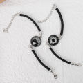 2Pcs Fashion Romantic Sun Moon Lovers Luminous Gemstone Woven Couple Bracelet. 