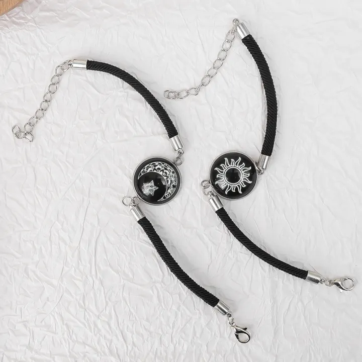 2Pcs%20Fashion%20Romantic%20Sun%20Moon%20Lovers%20Luminous%20Gemstone%20Woven%20Couple%20Bracelet%20-%20Image%203