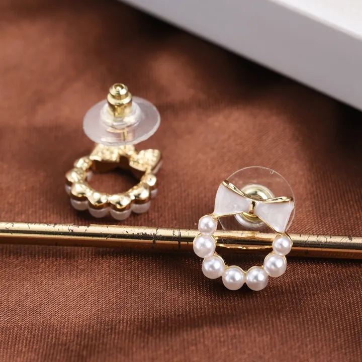 1%20Pair%20Bowknot%20Pearls%20Girls%20Fashion%20Jewelry%20Mini%20Bridal%20Stud%20Earrings%20Ladies%20Wedding%20Elegant%20Party%20French%20Retro%20Women%20Korean%20INS%20-%20Image%207