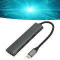 USB C Hub, 5 In 1 USB Hub Multiport Adapter Plug and Play for Business Travel for Office.