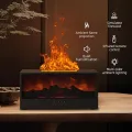 Fireplace Humidifier - 150ml Mini Fireplace Diffuser, Fireplace Oil Diffuser for Home Office, 7 Colors Light Flame Aroma Diffuser with Remote Control, Auto Off & Timer (Black).