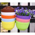 Resin Wall Hanging Planter 8.1 Inch Plants Basket Half Round Flower Holder Planter Pot With S Hooks Flower Pot Basket Container - Flower Tub. 