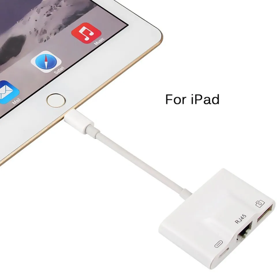 Lightning to RJ45 Ethernet Adapter LAN Wired Network Cable USB