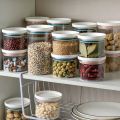 250-700ml Large Sealed Ring Bottle Kitchen Storage Box Transparent Food Canister Keep Fresh New Clear Container Cereal Dispenser. 