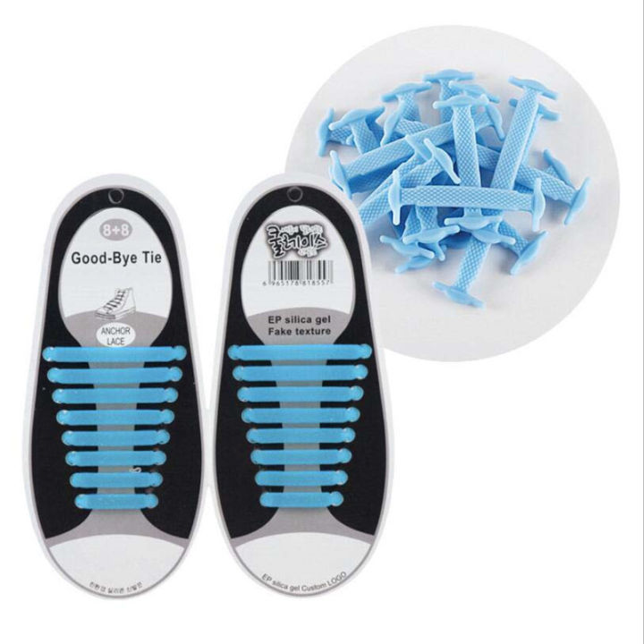 LSGS 16pcs/lot Silicone Shoelaces Elastic Shoe Laces Special No Tie Shoelace for Men Women Lacing Rubber Zapatillas