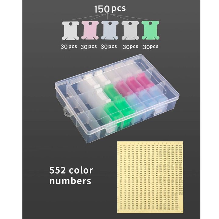 152Pcs%20Cross%20Stitch%20Accessories%20Including%20Embroidery%20Thread%20Bobbins%20Cross%20Stitch%20Organizer%20Box%20and%20Floss%20Number%20Sticker%20-%20Image%203