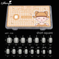 Monja 420Pcs Matte Short Fake Almond Coffin Full Cover Tips Artificial Press on Nails False UV Gel Extension DIY Nail Art Tools. 