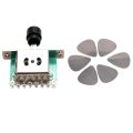 6X Stainless Steel Guitar Picks - Silver with 3 Way Selector Switches,Guitar Pickup Toggle Lever Switches.