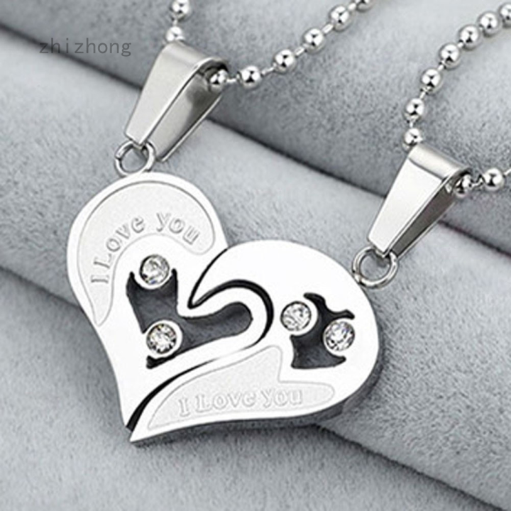 Couple%20Special%20Silver%20plated%20Dual%20Heart%20Pendant%20with%20Chain%20Rhodium%20Stainless%20Steel%20Pendant%20Silver%20Stainless%20Steel%20Pendant%20Set%20-%20Image%204