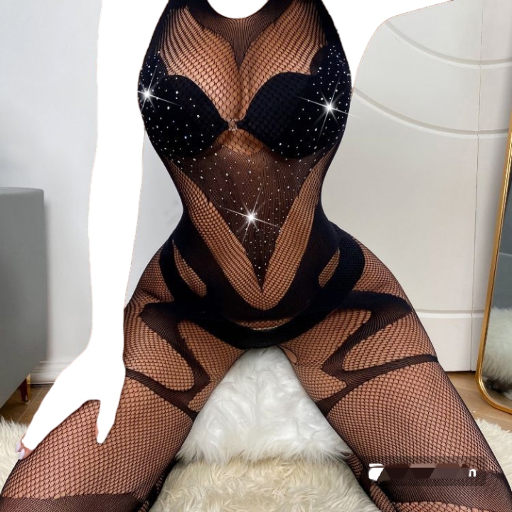 Women Diamond stone Jumpsuit Backless high Elastic Fashion  Women Dress