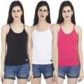 Women Cotton Camisole Innerwear Inner Slips Spaghetti Top Slip Camisoles-3pc. 