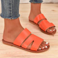 2023 summer new straight slippers women's cross-border ladies casual sandals flat large size beach shoes foreign trade women.