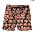 Nicolas Cage Funny Face Graphic Beach Shorts Men Cool 3D Printed Board Shorts Swimsuit Summer Hawaii Swim Trunks Kids Ice Shorts. 