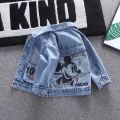 Mickey Mouse Winter Baby Girls Jeans Jacket Coats Kids Denim Jacket For Boys Hoodie Clothes Children's Clothing Outwear. 