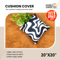 Cotton Cushion Cover, Black & White (20"x20") Only Cover. 