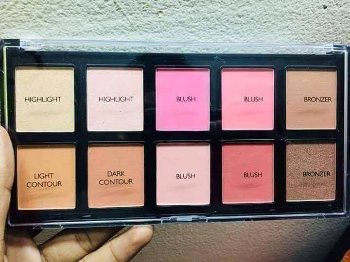 Chanlanya 10 Color Highlighter, Blush, Contour And Bronze Palette