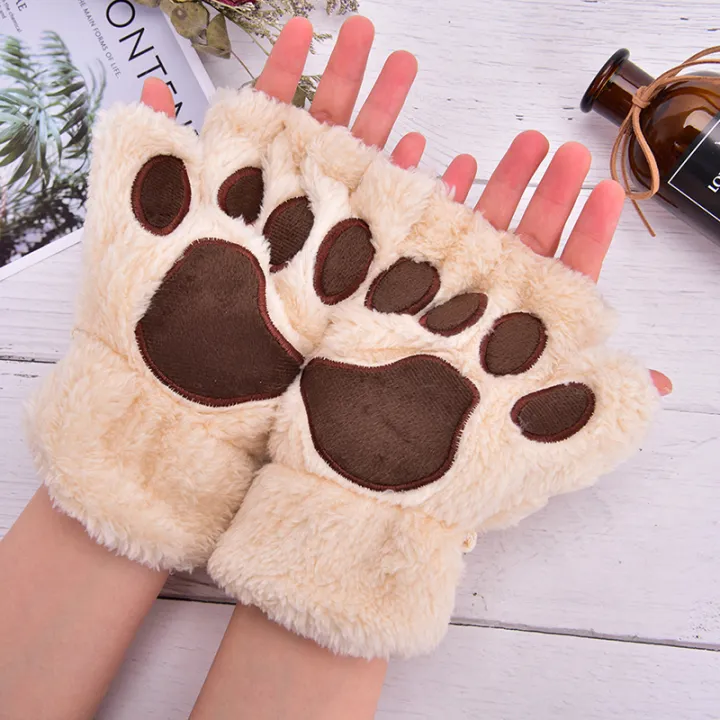 Cute%20Cat%20Claw%20Plush%20Mittens%20Fluffy%20Bear%20Gloves%20Costume%20Half%20Finger%20Party%20Gift-Cola%20Kids%20-%20Image%204
