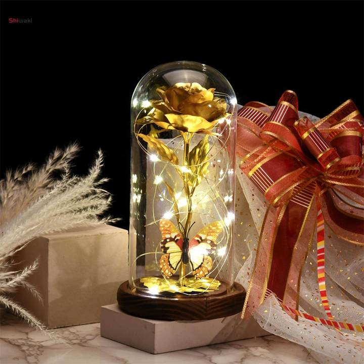 LED Rose Butterfly Lamp Presents Girlfriend Her Flower