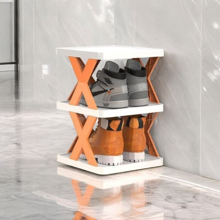 1 pcs Adjustable 3-Layer Folding Shoe Rack: Versatile Plastic Cabinet for Bedroom, Dormitory, and Living Room