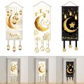 Ramadan Decoration Hanging Flag EID Mubarak Decor For Home Porch Door Banner Ramadan Kareem Islamic Muslim Party Eid Al-Fitr Gif. 