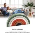 Rainbow Stacker Creative Baby Wooden Toys Building Blocks Balance Stacking Games 3D Puzzle Montessori Educational Toys for Child. 