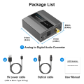Analog to Digital Audio Converter RCA to Optical with Optical Cable.