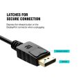 Long 1.8 Meters Display Port DP Male to HDMI Cable Adapter Converter Cable. 