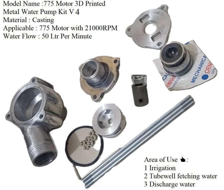 775%20DC%20Motor%2012V-18V-24V-21000%20RPM%205mm%20Shaft%20Double%20Ball%20Bearing%20360W+3D%20Printed%20Metal%20Water%20Pump%20Kit%20Set%20V4%20Double%20Threat%20Water%20Flow%2040%20Ltr%20Per%20Minute%20-%20Image%202