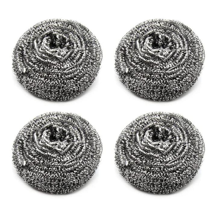 Stainless Steel Scourer (Majuni) Scourer Dish Bowl Cleaning Scrubbers for Kitchens 4pcs