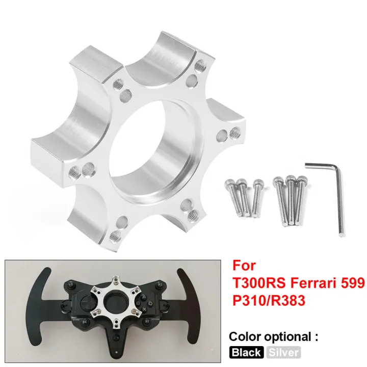 70mm%20Steering%20Wheel%20Adapter%20Plate%20for%20Thrustmaster%20T300RS%20-Ferrari%20599%20P310/R383%2014%20Inch%20Steering%20Wheel%20Silver%20-%20Image%202