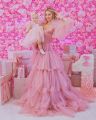 Mother Daughter Matching Dresses Maxi Layered Tulle Dress Family Photoshoot Outfit Wedding Guest Birthday Baby Girl Dress.
