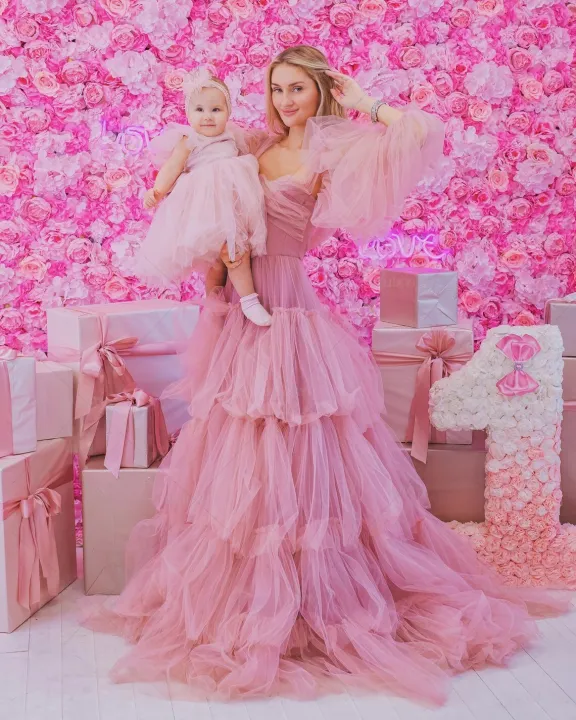 Mother%20Daughter%20Matching%20Dresses%20Maxi%20Layered%20Tulle%20Dress%20Family%20Photoshoot%20Outfit%20Wedding%20Guest%20Birthday%20Baby%20Girl%20Dress%20-%20Image%204
