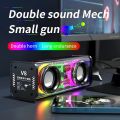 New V8 Bluetooth Speaker Transparent Sound Box Colorful Lights Dual Speaker High Power Subwoofer _Prime Mall. 