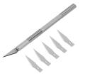 Aluminium Body Precision Knife With 6 Blades - _Silver_. 