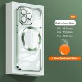 Sanptoch Magnetic Phone Case For iPhone 13 12 Pro Max Built-in Camera Lens Glass Protector Cover For 11 Pro Max Transparent Soft TPU Protective Casing. 