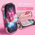 3D Girls Pencil Case Cute Stationery Box EVA Pencil Box Cartoon Animal Pen Case Children School Supplies Storage Box.