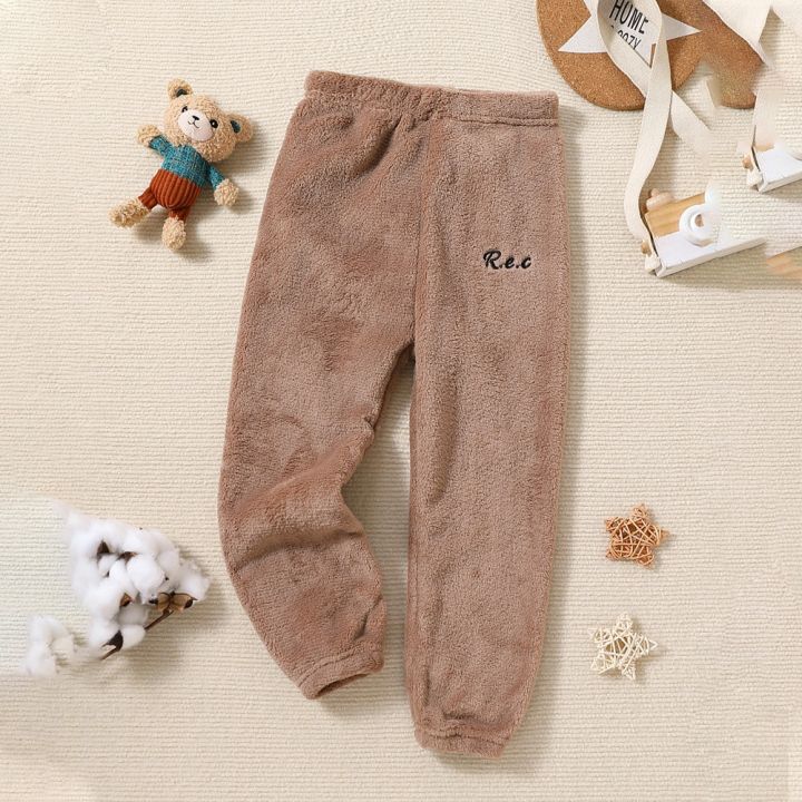 Winter%20Girl%20Boy%20Coral%20Fleece%20Pants%20Kids%20Thicken%20Warm%20Trousers%20Boys%20Girls%20Home%20Bottoms%20Children%20Pants%20for%203-12T%20-%20Image%204