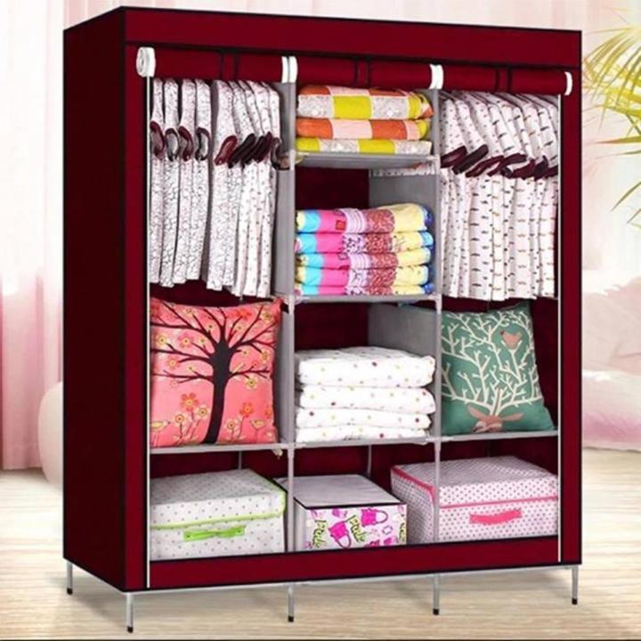 High Capacity Foldable Wardrobe/Storage Wardrobe/Fabric Almirah/Cloth Stand 3 part