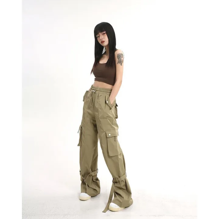 Autumn%20Fashion%20Khaki%20Cargo%20Pants%20Women%20Y2K%20High%20Waist%20Flap%20Pocket%20Wide%20Leg%20Trousers%20Loose%20Straight%20Pants%20Vintage%20Casual%20Jeans%20-%20Image%204