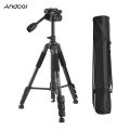 Andoer 157cm/61.8inch Portable Tripod Horizontal Camera Tripod Stand - black. 